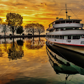 Sunset in Harbour! by Jesus Giraldo - Transportation Boats
