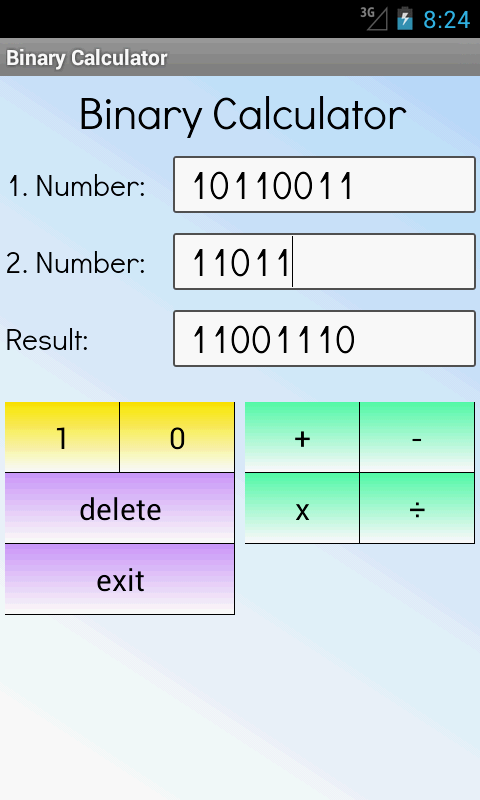 Android application Binary Calculator Pro screenshort