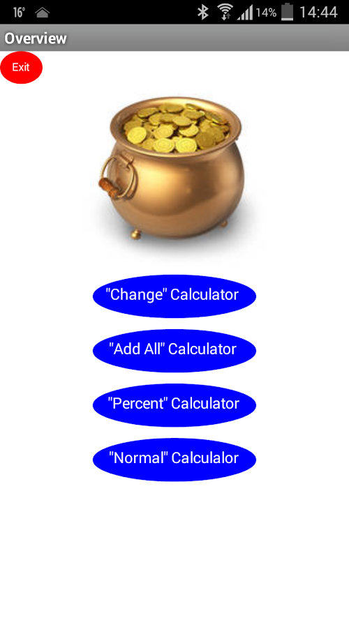 Android application Change Calculator screenshort