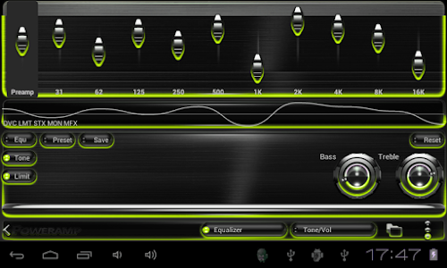 Screenshot Poweramp skin Lime Glow v1.42