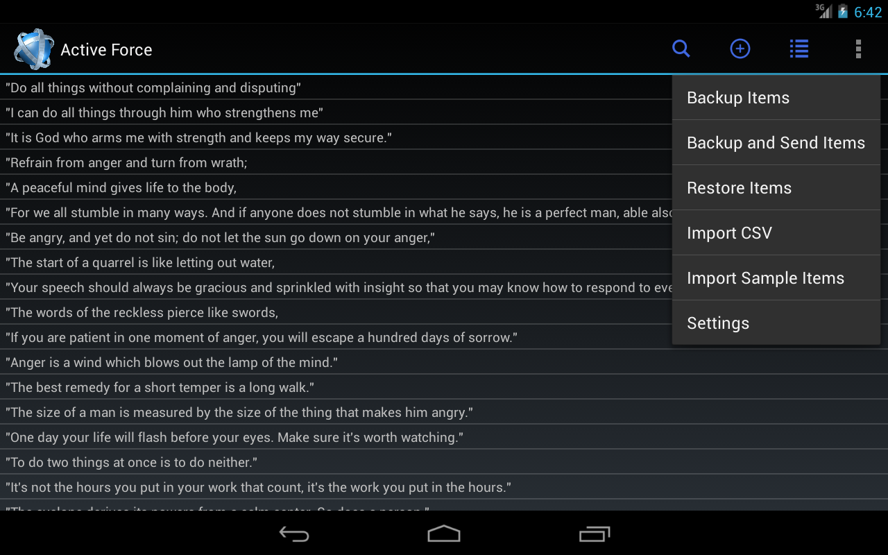 Active Force Quotes Wid screenshot