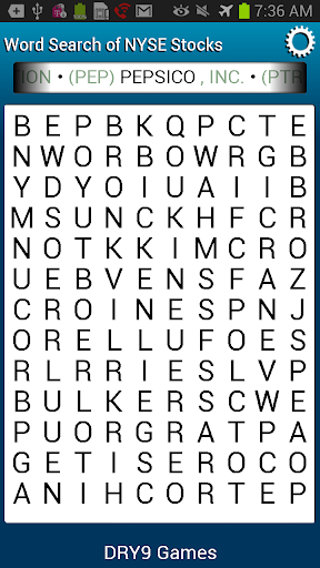 Wall Street Word Search NYSE