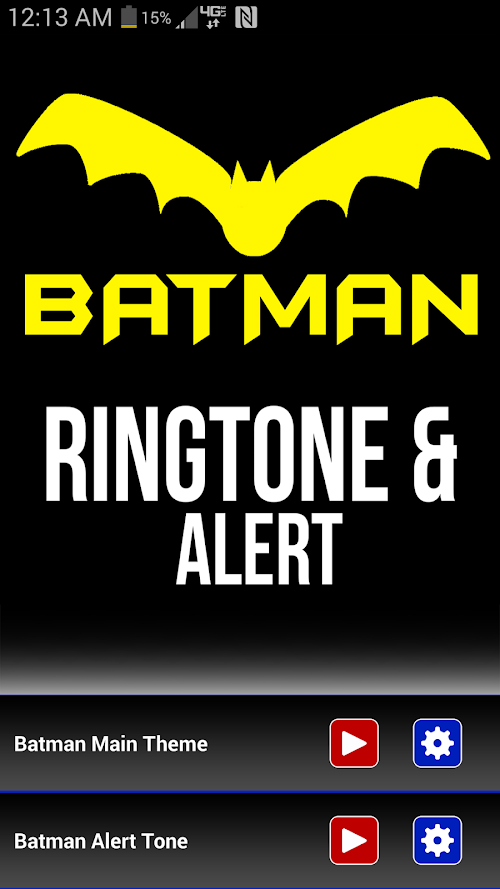 Android application Batman Theme Ringtone &amp; Alert screenshort