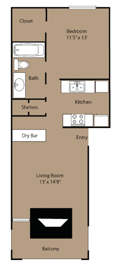 A1 1 Bed 1 Bath The Arbors On Oakmont Apartments In Fort Worth