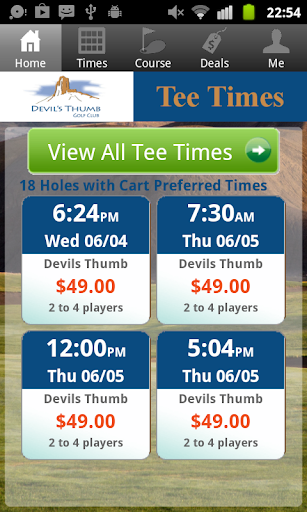 Devil's Thumb Golf Tee Times