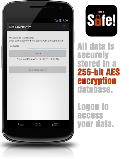 SaveItSafe Password manager