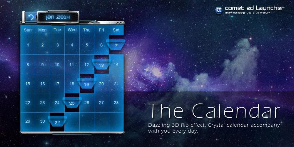 3D CALENDAR-COMET 3D LAUNCHER - screenshot