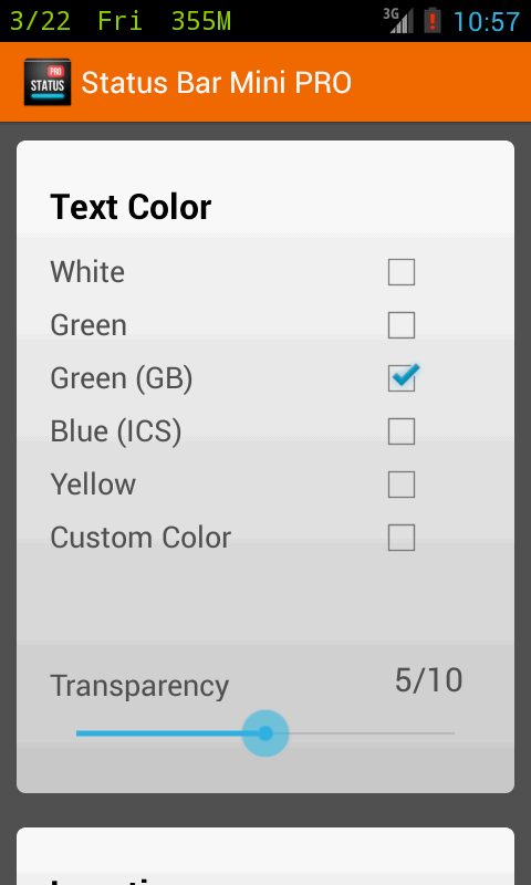 Status Bar Mini PRO - screenshot