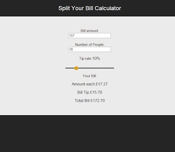 Split Your Bill Calculator Screenshots 1