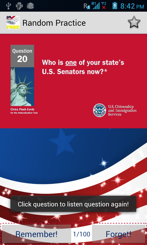 US Citizenship Test 2016 Free Screen 2