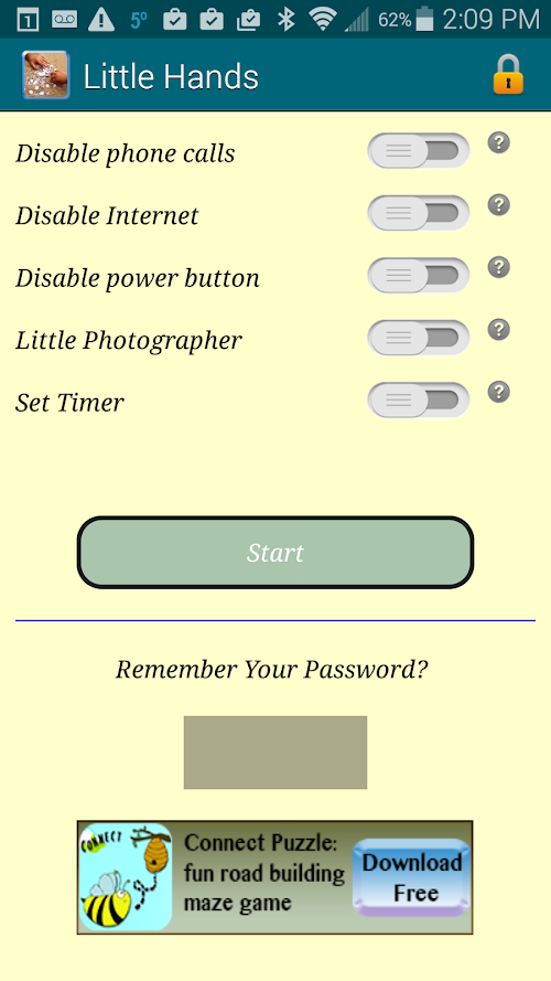 Android application LittleHands Child Lock screenshort