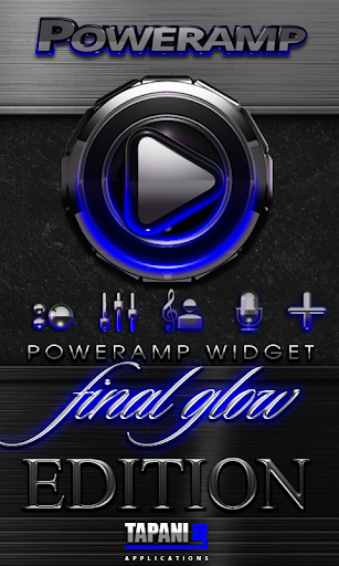 Poweramp skin widget Blue Glow