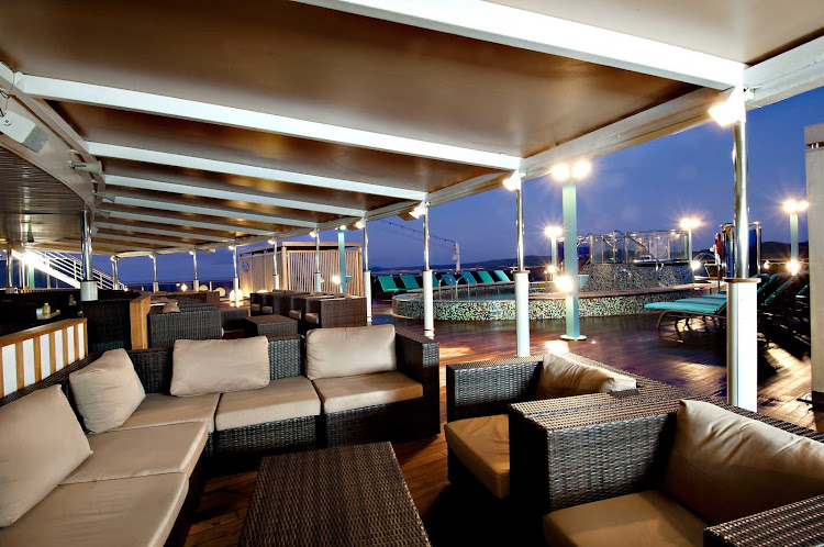 Escape to Carnival Legend's adults-only Serenity deck for a quiet, relaxing evening.
