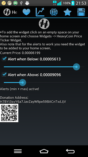 HeavyCoin Price Widget HVC