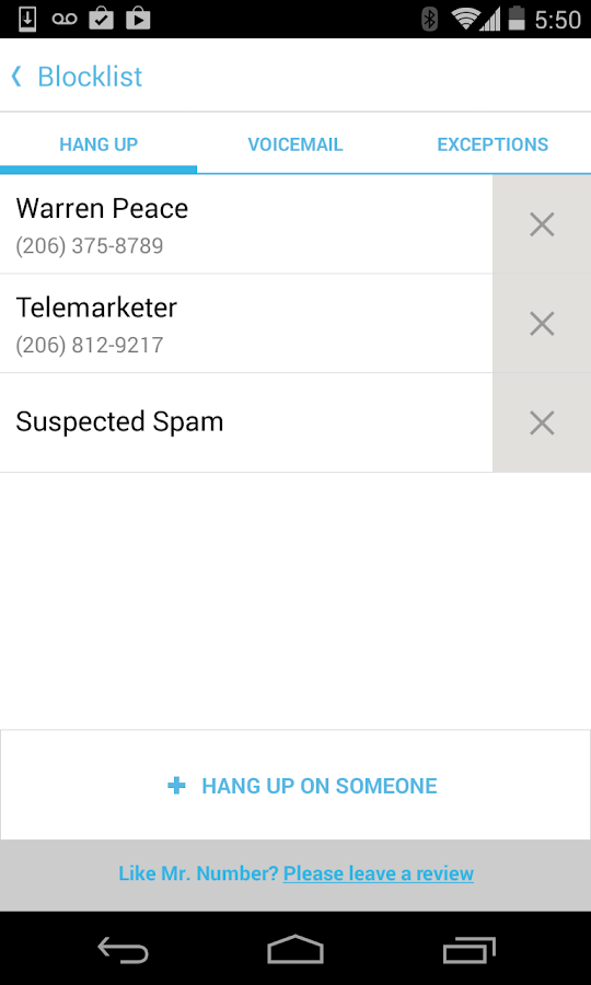 Mr. Number-Block calls & spam - screenshot