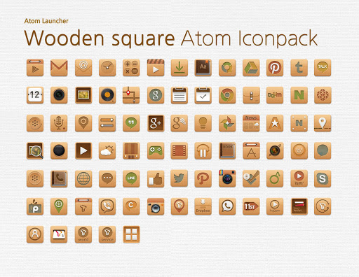Wooden square Atom Iconpack