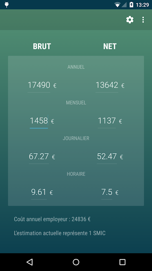 Salaire Brut / Net Android Apps on Google Play