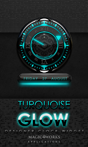 Turquoise Glow Clock Widget