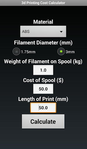 3d Print Cost Calculator No Ad