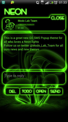 Green Neon GO Popup theme