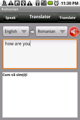 English Romanian Translator Screen 3