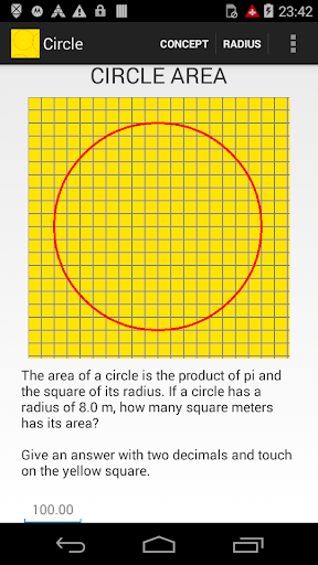 CIRCLE CIRCUMFERENCE AND AREA