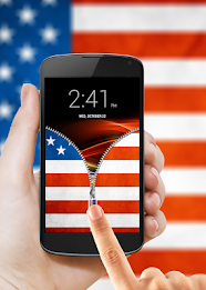 US Flag Zipper Lock Screen poster 15