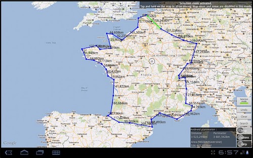 Android application Map Tools - GPS measure &amp; area screenshort