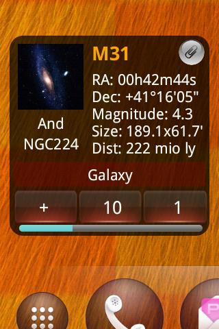 Android application Messier Widget screenshort
