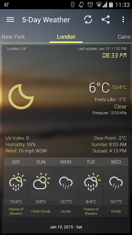 Weather & Clock Widget Ad Free - screenshot