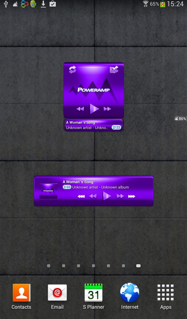 Poweramp  widget PURPLE METAL Screen 2