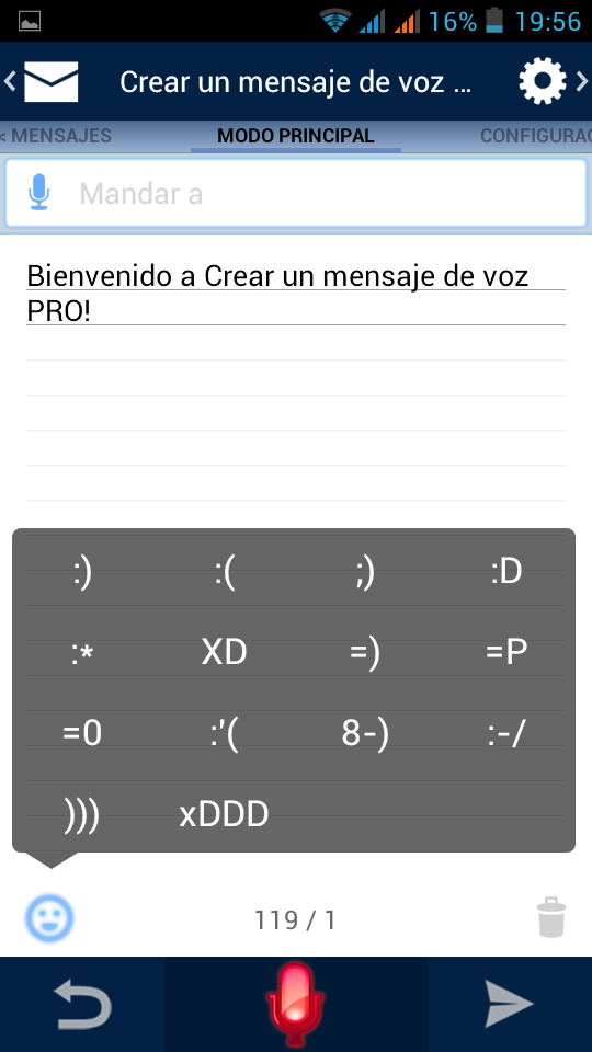 Android application Write SMS by voice screenshort