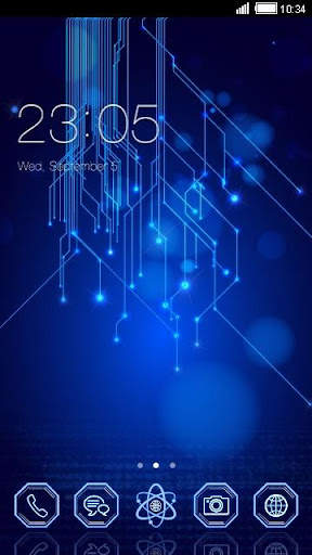 Blue Matrix C Launcher Theme