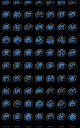 【免費個人化App】3D Black and Blue - Icon Pack-APP點子