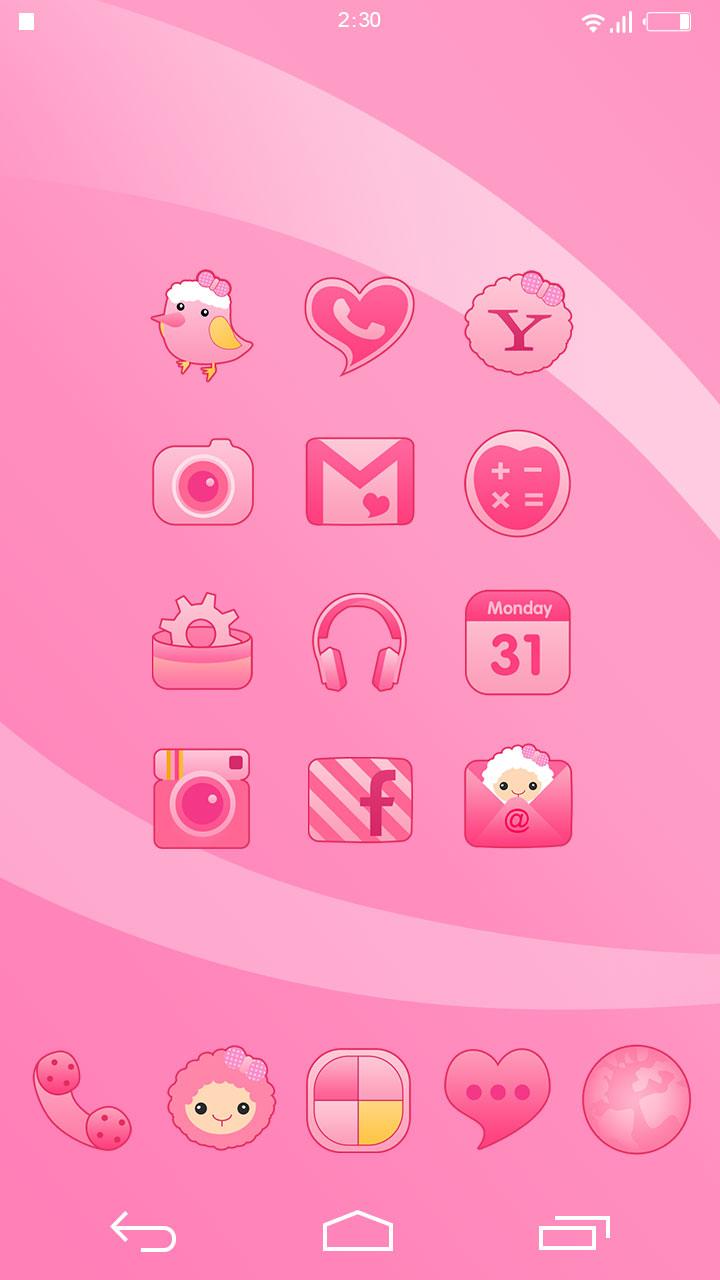 Girly Theme - KK Launcher Screen 1