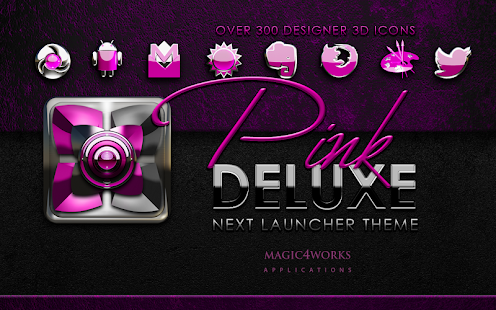 Next Launcher Theme Pink Delux