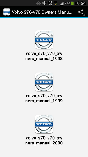 Volvo S70-V70 Owners Manuals