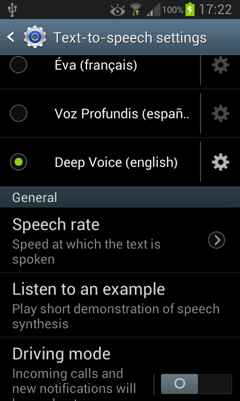 Deep TTS voice (English) Screen 3