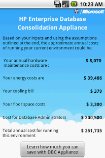 【免費生產應用App】HP DBCA ROI Calculator-APP點子