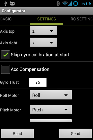 Sbgc Configurator nobt Screen 2
