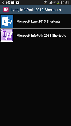Lync InfoPath 365 shortcuts