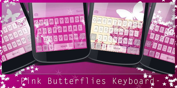download Pink Butterflie Keyboard Theme free