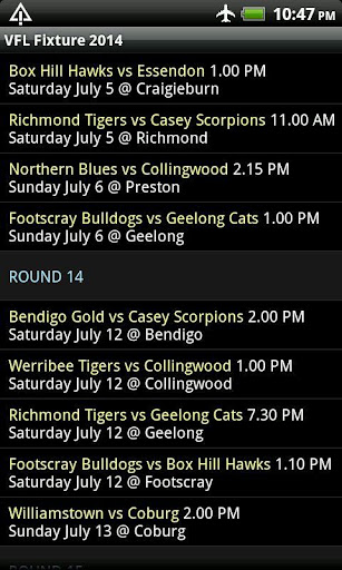 VFL Fixture 2015