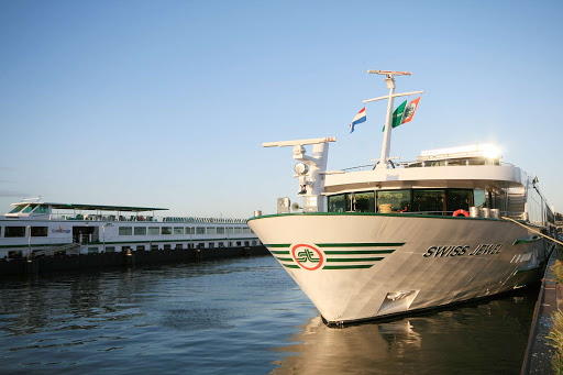 Tauck-Swiss-Jewel-Amsterdam - Tauck's 118-passenger Swiss Jewel river cruise ship in Amsterdam.