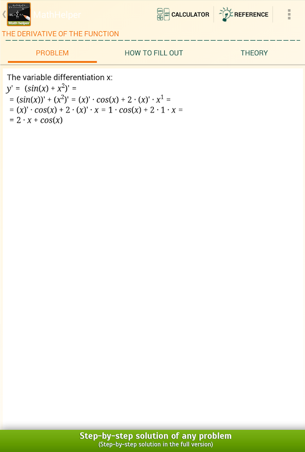 MathHelper: Algebra & Calculus - screenshot
