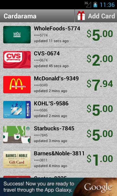 Cardarama Gift Card Balance Android Apps On Google Play