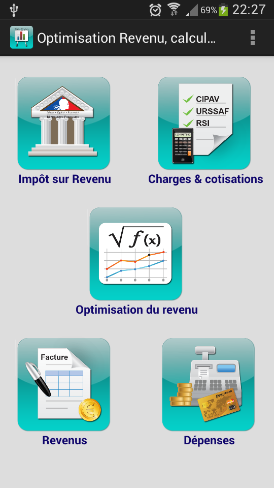 Optimisation du Revenu Screen 1