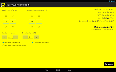 Flight Duty for Tablets Screen 2