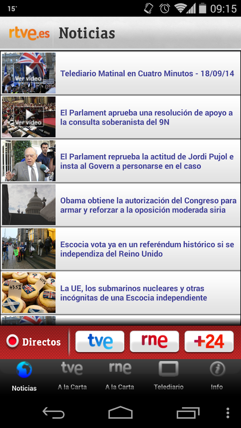 RTVE Móvil Screen 1