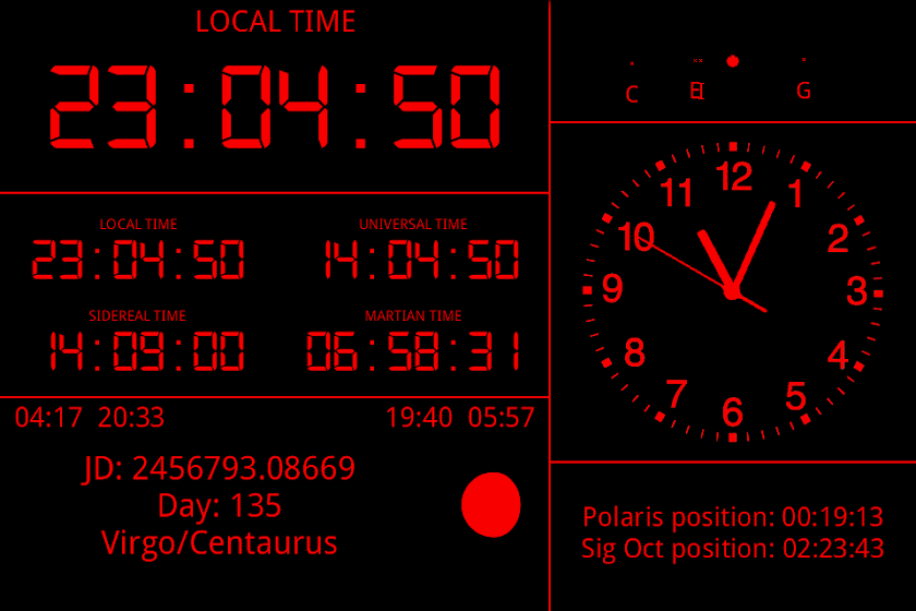 Observatory Clock Screen 3